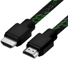 Кабель 1.5m HDMI 2.0, BICOLOR черно-зеленый нейлон, Ultra HD, 4K 60 fps 60Hz/5K*30Hz, 3D, AUDIO, 18.0 Гбит/с, 28AWG Green Connection