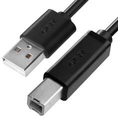 Greenconnect Кабель 1.0m USB 2.0, AM/BM, черный, 28/28 AWG, экран, армированный, морозостойкий, GCR-UPC5M-BB2S-1.0m