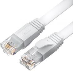 GCR Патч-корд PROF плоский прямой 1.5m, UTP медь кат.6, белый, 30 AWG, ethernet high speed 10 Гбит/с, RJ45, T568B, GCR-52848 Green Connection