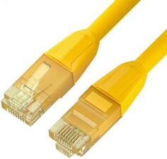 GCR Патч-корд прямой 1.0m LSZH UTP кат.6, желтый, 24 AWG, литой без фиксатора, ethernet high speed, RJ45, T568B Green Connection