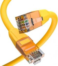 GCR Патч-корд прямой 1.5m LSZH UTP кат.6, желтый, 24 AWG, литой без фиксатора, ethernet high speed, RJ45, T568B, GCR-52788 Green Connection