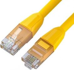 GCR Патч-корд прямой 3.0m LSZH UTP кат.6, желтый, 24 AWG, литой без фиксатора, ethernet high speed, RJ45, T568B Green Connection