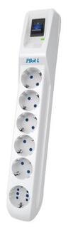 Сетевой фильтр Pilot L GP 6 розеток (5 евро + 1GP) 3 м/ Surge protector Pilot L GP 6 sockets (5 Euro + 1GP) 3 m white Zis
