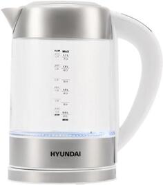 Чайник электрический Hyundai HYK-S5807 2200 Вт белый серебристый 1.7 л металл/стекло