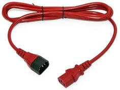 Hyperline PWC-IEC13-IEC14-5.0-RD Кабель питания монитор-компьютер IEC 320 C13 - IEC 320 C14 (3x1.0), 10A, прямая вилка, 5м, цвет красный (ПВС-АП-3*1,0