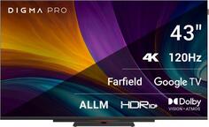 Телевизор LED Digma Pro 43 UHD 43C Google TV Frameless черный/черный 4K Ultra HD 120Hz HSR DVB-T DVB-T2 DVB-C DVB-S DVB-S2 USB WiFi Smart TV