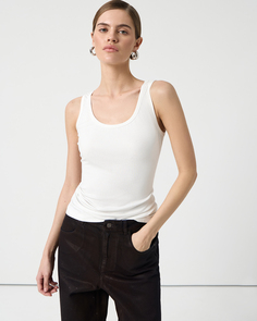 Майка с люрексной нитью белого цвета