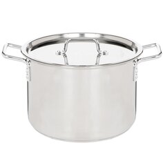 Кастрюля нержавеющая сталь, 20 л, с крышкой, крышка сталь, цилиндр, Катунь, Общепит, КТ-ОБ-22, металлик