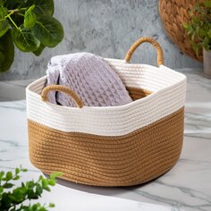 Корзина 30х30х19 см, овальная, плетеная, с ручками, Y4-8690