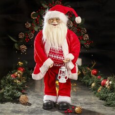 Фигурка декоративная полиэстер, пластик, Санта, 60 см, Y4-2825
