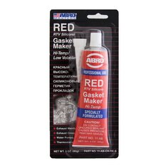 Герметик силиконовый, Abro, Masters, 11-AB-CH-RW-S, 85 г, высокотемпературный, красный