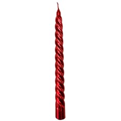 Свеча витая Kukina Raffinata лакированная красная 2,2х25,5 см