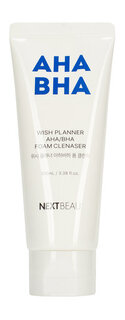 Очищающая пенка для умывания с AHA/BHA кислотами для проблемной кожи NextBeau Wish Planner AHA/BHA Foam Cleanser