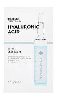 Увлажняющая тканевая маска с гиалуроновой кислотой для сухой кожи лица Missha Mascure Hydra Solution Sheet Mask Hyaluron Acid