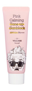 Успокаивающий солнцезащитный крем для лица с ниацинамидом Village 11 Factory Pink Calming Sun Block SPF 50 Pa++++