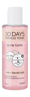 Балансирующий тоник для проблемной кожи с AHA- и фруктовыми кислотами Lavant Laboratory 30 Days Miracle Tonic Acne Tonic AHA + Glycolic Acid