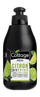 Шампунь для волос и гель для душа 3-в-1 с ароматом пряного лайма Cottage Men Shampoo-Shower Gel Spicy Lemon