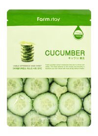 Тканевая маска для лица с экстрактом огурца FarmStay Visible Difference Mask Sheet Cucumber