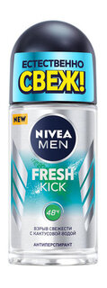 Шариковый дезодорант-антиперспирант с кактусовой водой Nivea Men Fresh Kick эффект свежести