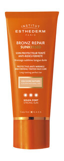 Солнцезащитный крем для лица c оттеночным эффектом Institut Esthederm Bronz Repair Sunkissed Protective Anti-Wrinkle and Firming Tinted Face Care SPF 50