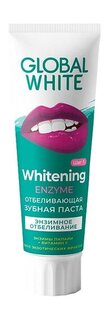 Низкоабразивная зубная паста с энзимами папайи Global White Whitening Enzyme Toothpaste