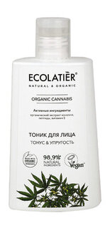 Тоник для лица с органическими экстрактами, пептидами и витамином Е Ecolatier Organic Cannabis Тоник для лица Тонус & упругость