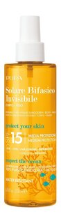 Двухфазный солнцезащитный спрей для сухой кожи лица и тела Pupa Invisible Two-Phase Sunscreen SPF 15