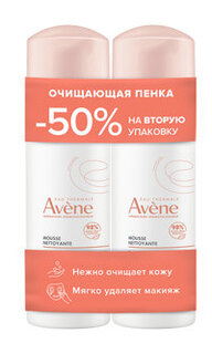 Набор из двух пенок для снятия макияжа для нормальной и комбинированной кожи лица Avene Face and Eyes Cleansing Foam Set