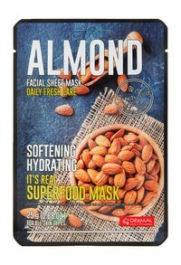 Антиоксидантная тканевая маска для лица с экстрактом миндаля Dermal Almond Its Real Superfood Mask