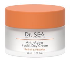 Дневной антивозрастной крем для сухой кожи лица с ретинолом и пептидами Dr.Sea Retinol & Peptides Anti-Aging Facial Day Cream
