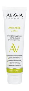 Мультиактивный крем для умывания с AHA-кислотами Aravia Laboratories Face Care Anti-Acne 3-in-1