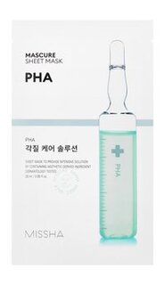 Отшелушивающая тканевая маска с PHA-кислотами для тонкой и чувствительной кожи лица Missha Mascure Peeling Solution Sheet Mask PHA