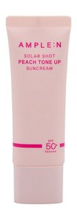 Солнцезащитный крем для лица с персиковым оттенком Ample:N Solar Shot Peach Tone-Up Suncream SPF 50+ PA++++