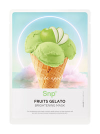 Тканевая маска, улучшающая цвет лица с экстрактом зеленого яблока Snp Green Apple Fruits Gelato Brightening Mask