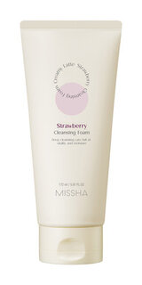 Пенка для умывания с экстрактом клубники Missha Creamy Latte Cleansing Foam Strawberry