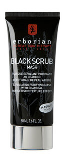 Черная маска-скраб для лица с древесным углем и хлопком Erborian Black Scrub Mask With Charcoal