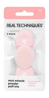 Набор из трех мини-пуховок для пудры Real Techniques Mini Miracle Powder Puff Trio