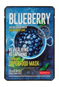 Антиоксидантная тканевая маска для лица с экстрактом голубики Dermal Blueberry Its Real Superfood Mask