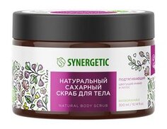 Сахарный скраб для тонуса кожи тела с ароматом инжира и лотоса Synergetic Natural Body Scrub Натуральный сахарный скраб для тела Подтягивающий