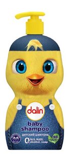 Детский шампунь без слез для очищения волос и тела Dalin Baby Shampoo Chick Bottle Blue