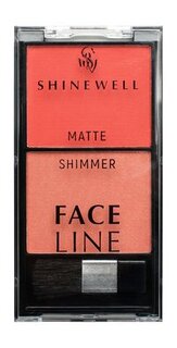 Матовые и мерцающие румяна для лица Shinewell Face Line Matte Shimmer Blush
