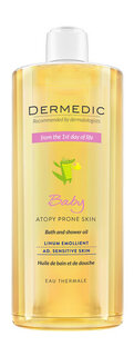 Детское масло для ванны и душа Dermedic Linum Emolient Baby Bath and Shower Oil