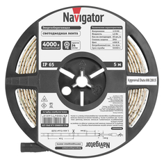 Светодиодные ленты лента светодиодная Navigator 4,8Вт IP65 12В 4000К 5м