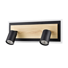 Споты под лампочку спот LUMION Ledio GU10 2х10Вт + LED 19Вт черный дерево