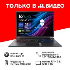 Ноутбук игровой Thunderobot Zero G3 Ultra/16"/Core i9-13900HX/32/2TB/RTX 4080/Win/Grey (JT009L00BRU) Zero G3 Ultra/16"/Core i9-13900HX/32/2TB/RTX 4080/Win/Grey (JT009L00BRU)