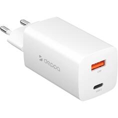 Сетевое зарядное устройство Deppa USB A + USB-C65W GaN белый (11434) USB A + USB-C65W GaN белый (11434)