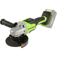 Угловая шлифовальная машина, аккумуляторная Greenworks GD24AG, 24V бесщеточная c 1хАКБ 2 Ач и ЗУ в сумке GD24AG, 24V бесщеточная c 1хАКБ 2 Ач и ЗУ в сумке