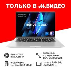 Ноутбук Thunderobot Thunderbook 16 G2 Pro/16"/Core i7-12650H/16/512/RTX 2050/Win/Metallic Grey Thunderbook 16 G2 Pro/16"/Core i7-12650H/16/512/RTX 2050/Win/Metallic Grey