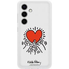 Чехол-накладка Samsung Flipsuit Case S24 белый (принт Keith Haring) Flipsuit Case S24 белый (принт Keith Haring)