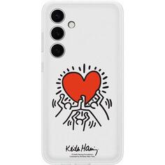 Чехол-накладка Samsung Flipsuit Case S24+ белый (принт Keith Haring) Flipsuit Case S24+ белый (принт Keith Haring)